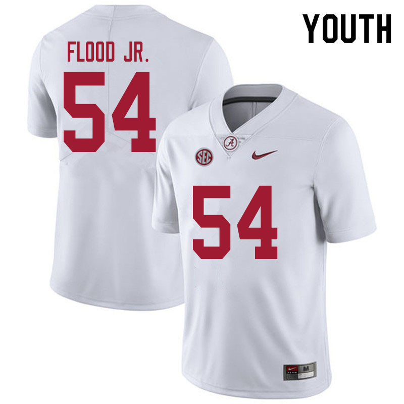 Youth Alabama Crimson Tide Kyle Flood Jr. #54 2020 White College Stitched Football Jersey 23DJ073FM